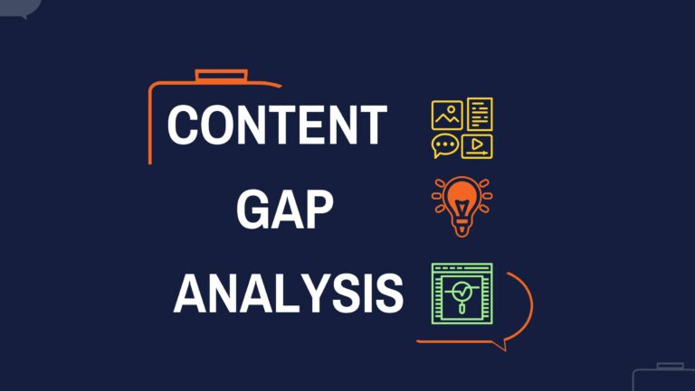 Picture With Words &Quot;Content Gap Analysis&Quot; And Icons For Represent Every Word